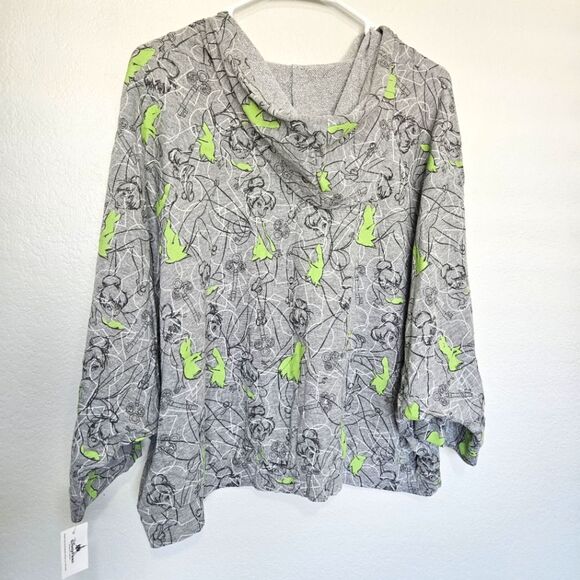 NWT Disney Parks | Tinkerbell Allover Graphic Print Hood Top, Womens Large - Picture 4 of 6